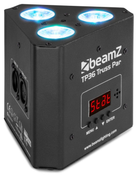BeamZ TP36 Truss PAR reflektor, 3x4W QCL RGB-UV, DMX