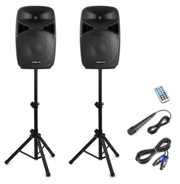 Vonyx VPS152A Plug & Play 1000W Speaker SET With Stands