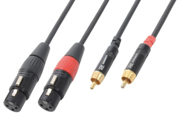 Power Dynamics CX68-6 Cable 2 x XLR Female - 2 x RCA Male 6.0M