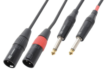 Power Dynamics CX64-1 Cable 2 x XLR Male - 2 x 6.3 Mono 1.5M