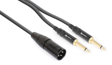 Power Dynamics CX56-3 Cable XLR Male - 2X 6.3 Mono 3.0M