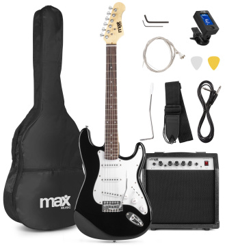 Max GigKit Set elektrické kytary se zesilovačem, černý
