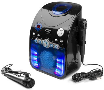 Fenton SBS20B Karaoke systém s přehrávačem CD, bluetooth a mikrofony, černá barva
