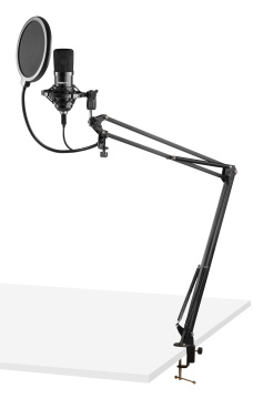 Vonyx CMS300B set studiového USB mikrofonu, černý