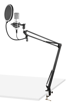 Vonyx CMS300S set studiového USB mikrofonu, stříbrný