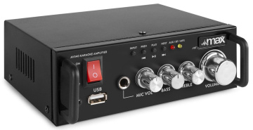 Max AV340 Hifi karaoke zesilovač 2x50W s bluetooth a USB