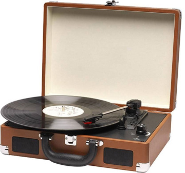 Fenton RP115F Retro gramofon s reproduktory a Bluetooth, hnědý