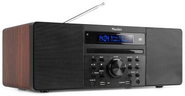 Audizio Prato mikrosystém s FM/DAB+, CD, USB a Bluetooth, tmavé dřevo
