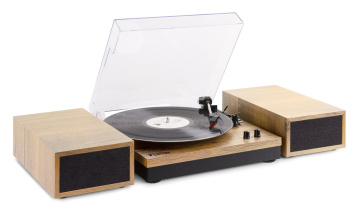 Fenton RP165L Gramofon s Bluetooth a reproduktory, světlé dřevo