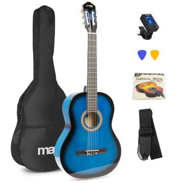 Max SoloArt Set klasické kytary a příslušenství, modrý