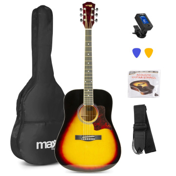 Max SoloJam Set westernové akustické kytary a příslušenství, sunburst