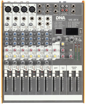 DNA ME-8FX 8 kanálový míxážní pult s USB a Bluetooth