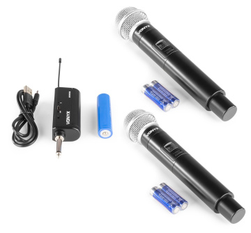 Vonyx WM552 Duální bezdrátový mikrofon Plug-and-Play Set UHF