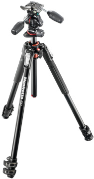Manfrotto 190 Aluminium 3-Section Kit With 3-Way Head