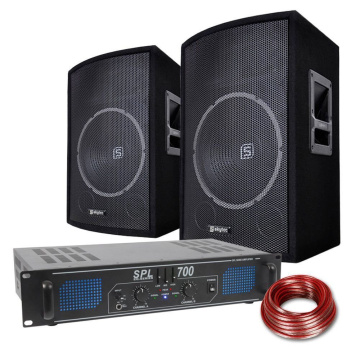 Skytec DJ Set reproboxů a zesilovače 700W