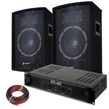 Skytec DJ Set reproboxů a zesilovače 400W
