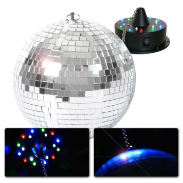 BeamZ Zrcadlová koule 20cm Set s motorkem s LED osvětlením
