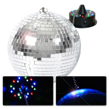 BeamZ Zrcadlová koule 30cm Set s motorkem s LED osvětlením