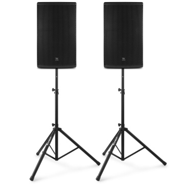Power Dynamics PD415A 2800W Set aktivních reproboxů se stojany