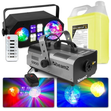 BeamZ Světelný efekt 4v1 LEDWAVE s výrobníkem S900 900W a 5L mlhové kapaliny