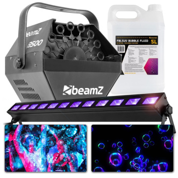 BeamZ Neonový párty balíček včetně Blacklight a bublinkového výrobníku