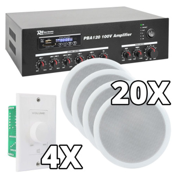 Power Dynamics 100V Bundle Set s 20 reproduktory a ovladači hlasitosti