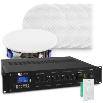 Power Dynamics Zvukový systém s 12x vestavěnými reproduktory NCSP5 a zesilovačem PRM120 s BT