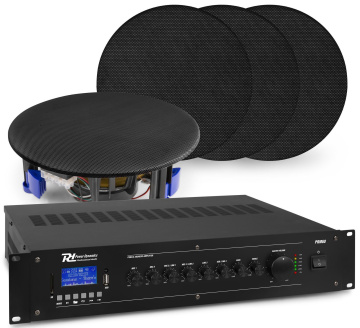 Power Dynamics zvukový systém se 4x vestavěným reproduktorem NCSP5B, zesilovačem PRM60 s BT