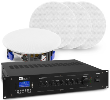 Power Dynamics zvukový systém se 4x vestavěným reproduktorem NCSP5, zesilovačem PRM60 s BT