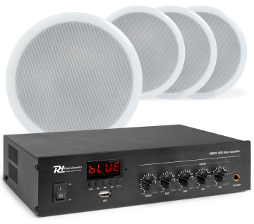 Power Dynamics zvukový systém se 4 stropními reproduktory CSPB5 a zesilovačem PDM25 s BT