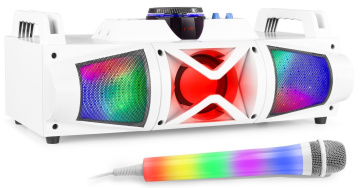 Fenton MDJ160W Bateriový karaoke set s Bluetooth a 1 LED mikrofonem - Barva bílá