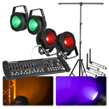 BeamZ COB50 Set 4x LED PAR s bezdrátovým DMX a ovladačem