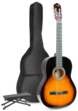 Max SoloArt Klasická akustická kytara s podnožkou - Barva Sunburst