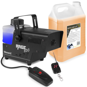 BeamZ RAGE 600 Set výrobníku mlhy 600W s náplní 5L