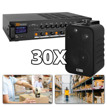 Power Dynamics 100V Ozvučovací 4 zónový systém s 30 reproduktory