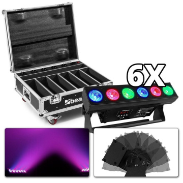 BeamZ BBB612 Set 6x LED BAR v přepravním kufru s nabíjením FCC12