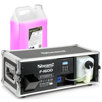BeamZ F1600 DMX Set fazer výrobníku mlhy 1600W v přepravním kufru s náplní 5L