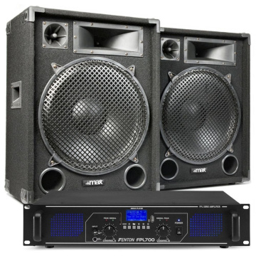 Max 15 DJ Set reproboxů se zesilovačem s Bluetooth 2000W