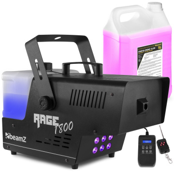 BeamZ RAGE 1800LED Set výrobníku mlhy 1800W s náplní 5L