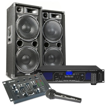 Max 212 DJ Set reproboxů se zesilovačem a mixpultem 2800W