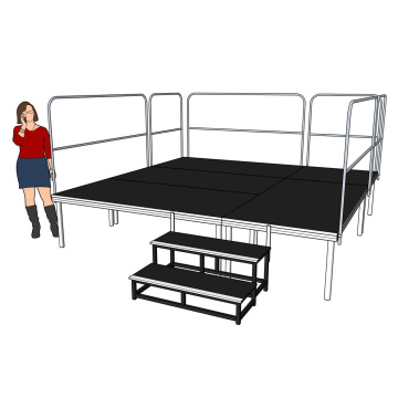 Power Dynamics Kompletní podium 3x3m - výška 60cm včetně schodů a zábradlí