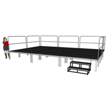Power Dynamics Kompletní podium 6x4m - výška 60-100cm včetně schodů a zábradlí