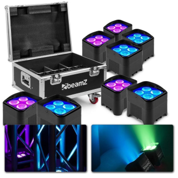 BeamZ BBP94W Set 8x Uplight PAR v přepravním kufru FCC9