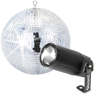 BeamZ Zrcadlová koule 30 cm s LED bodovým světlem