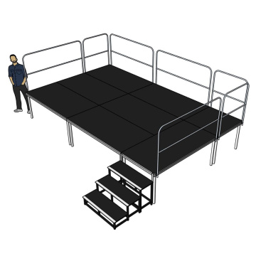 Power Dynamics Kompletní podium 5x3m - výška 50-53cm včetně schodů a zábradlí