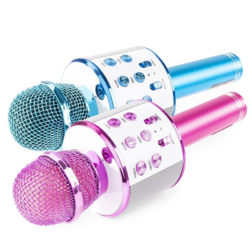 Max KM01 Set 2 karaoke mikrofonů - modrý a růžový