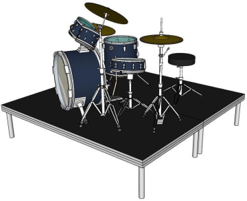 Power Dynamics Deck750 Mobilní podium pro bubeníka - 200 x 200 x 40 cm