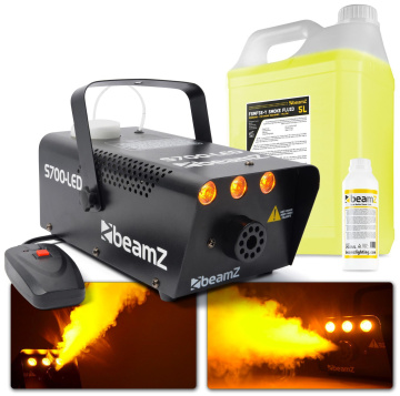 BeamZ S700LED Set výrobníku mlhy s efektem ohně s čistící a mlhovou kapalinou