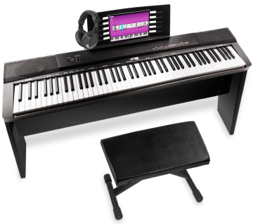 Max KB6W Digitální piano s nábytkovým stojanem, sluchátky a stoličkou