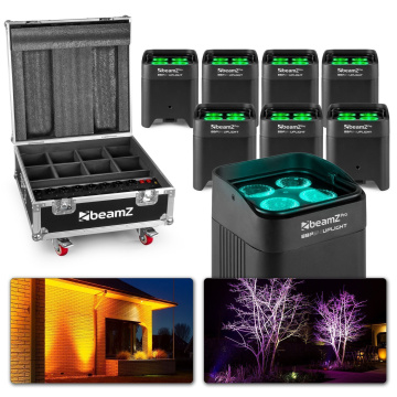BeamZ Professional BeamZ BBP54 Set 8x Uplight PAR v přepravním kufru FCC10